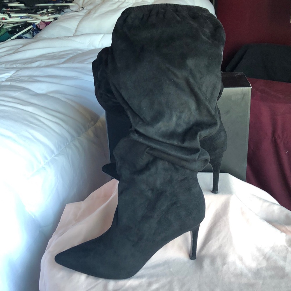 Fashion Nova “Speak to Me heeled boot”